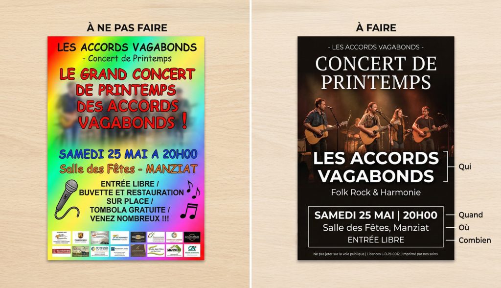 Comparatif d'affiches de concert